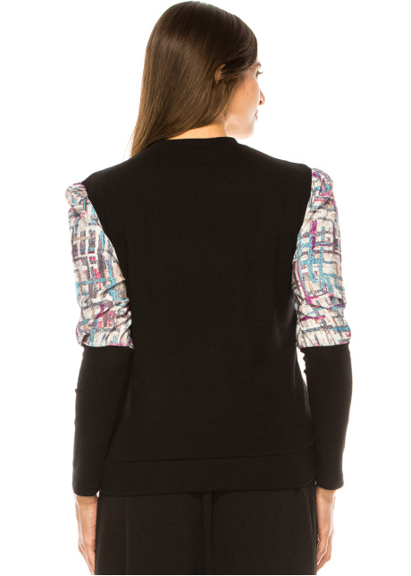 Abstract Art Patchwork Sleeve T-Shirt
