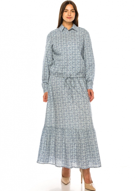 Blue Lattice Full-Length Skirt – Modest Intrigue