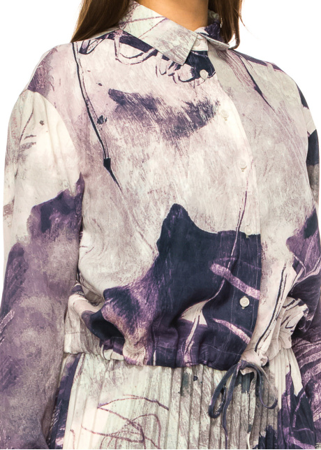 Lilac Whispers Tie-Waist Shirt