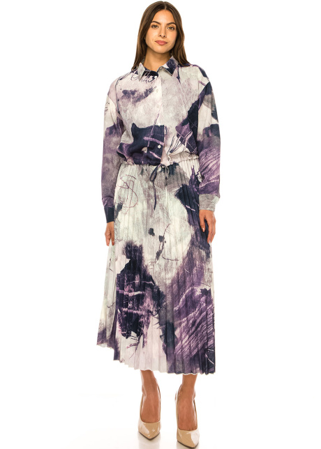 Lilac Whispers Tie-Waist Shirt