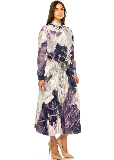 Lilac Whispers Tie-Waist Shirt