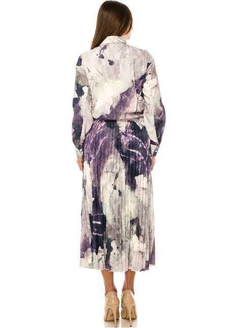 Lilac Whispers Tie-Waist Shirt