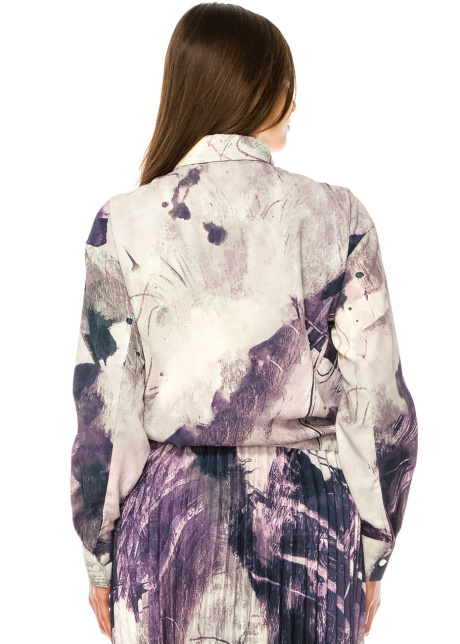 Lilac Whispers Tie-Waist Shirt