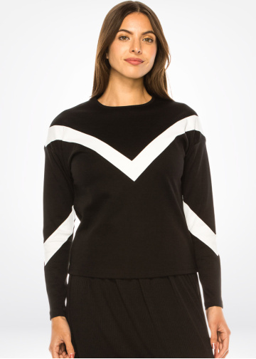 Onyx & Snow Geometric Pullover