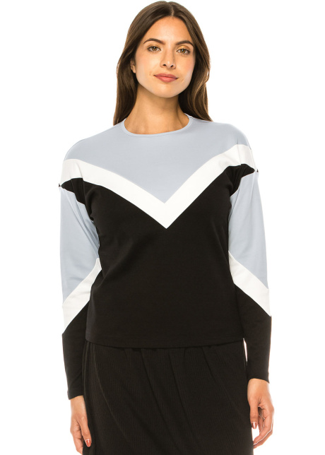 Chevron Chic Blue Accent Top