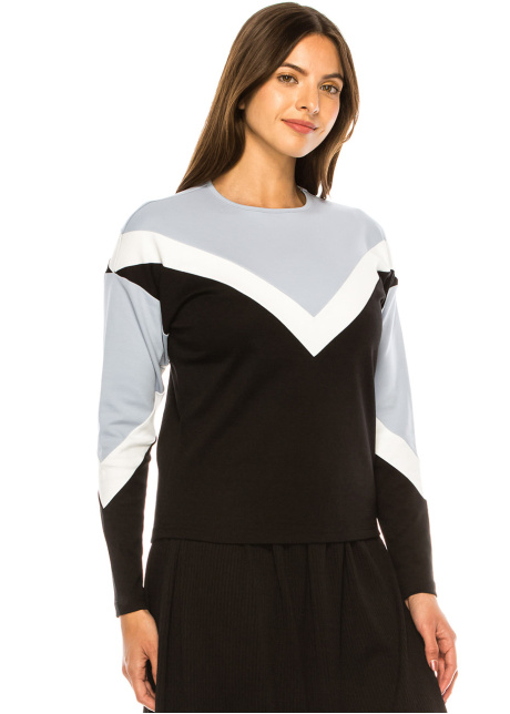 Chevron Chic Blue Accent Top