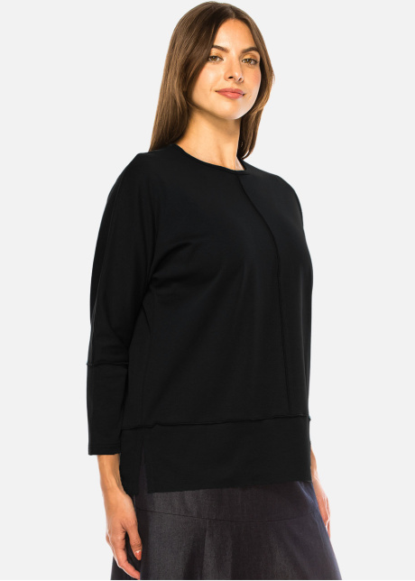 Jet Black Tailored Comfort Long Sleeve Tee