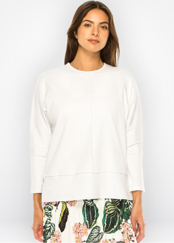 Pure Elegance White Full-Sleeve Top