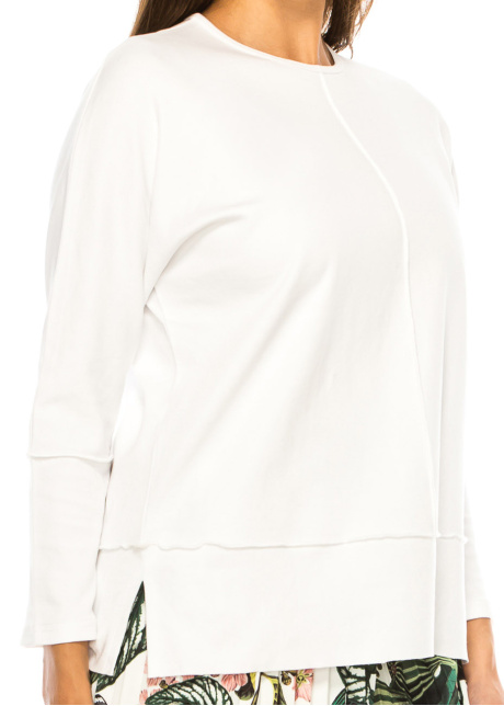 Pure Elegance White Full-Sleeve Top