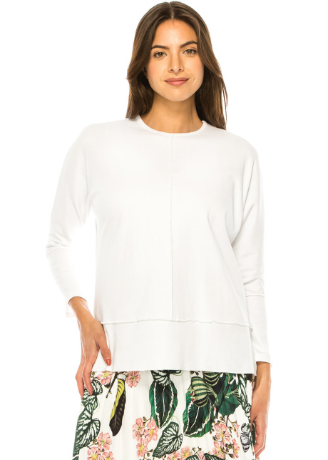 Pure Elegance White Full-Sleeve Top
