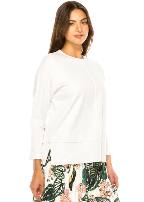 Pure Elegance White Full-Sleeve Top