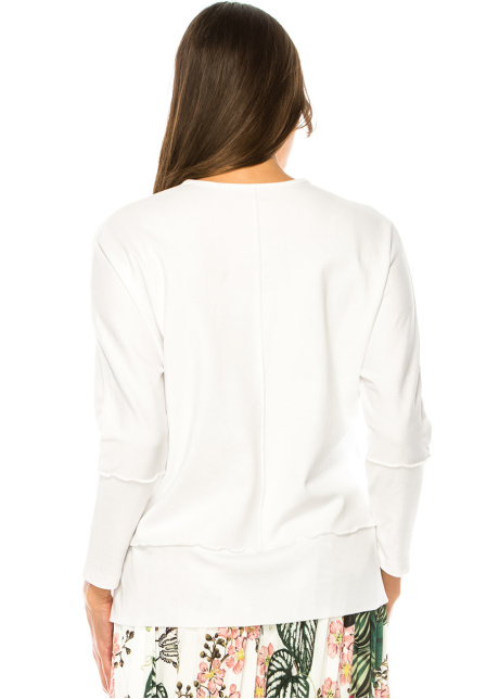 Pure Elegance White Full-Sleeve Top