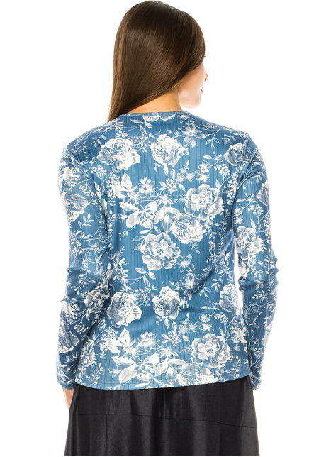 Classic Blue Rose Garden Long-Sleeve Tee