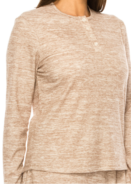 Beige Beauty Casual Long Sleeve Tee