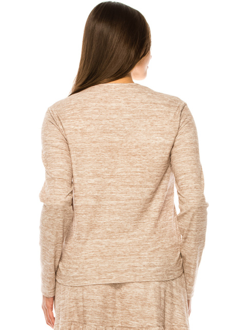 Beige Beauty Casual Long Sleeve Tee