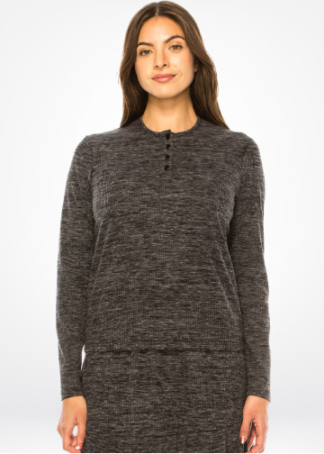 Charcoal Comfort Heathered Long Sleeve Tee