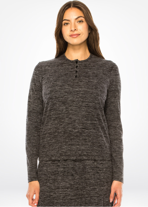 Charcoal Comfort Heathered Long Sleeve Tee