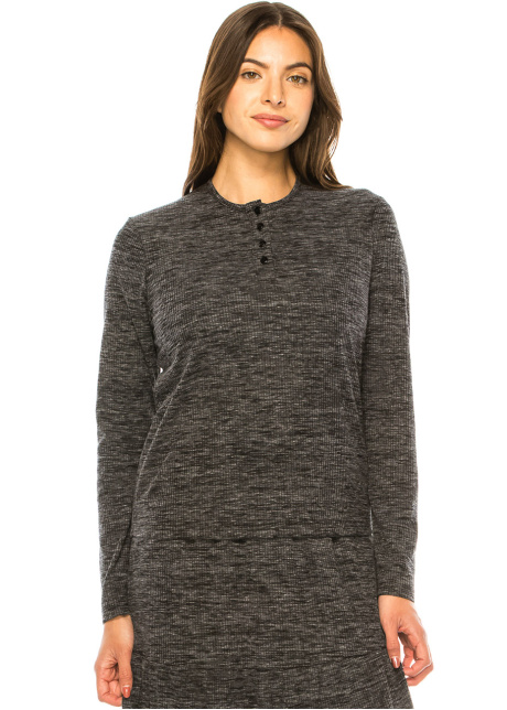 Charcoal Comfort Heathered Long Sleeve Tee