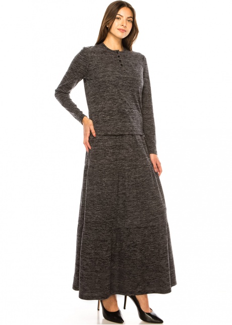 Twilight Haze Soft Knit Long Skirt