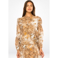Bronze Flora Elegance Long Sleeve Tee
