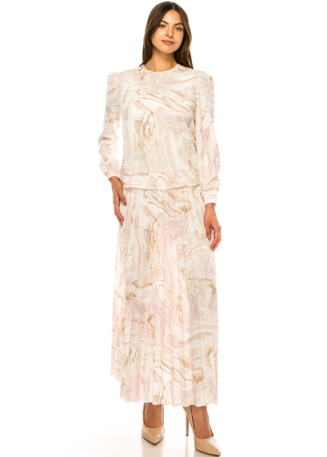Blush Marble Elegance Long Sleeve Tee