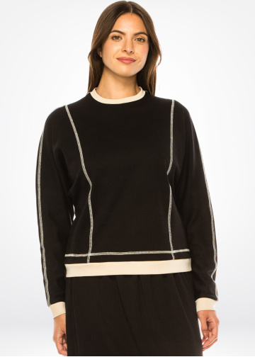 Classic Black & White Trimmed T-Shirt