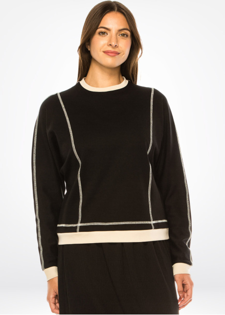 Classic Black & White Trimmed T-Shirt