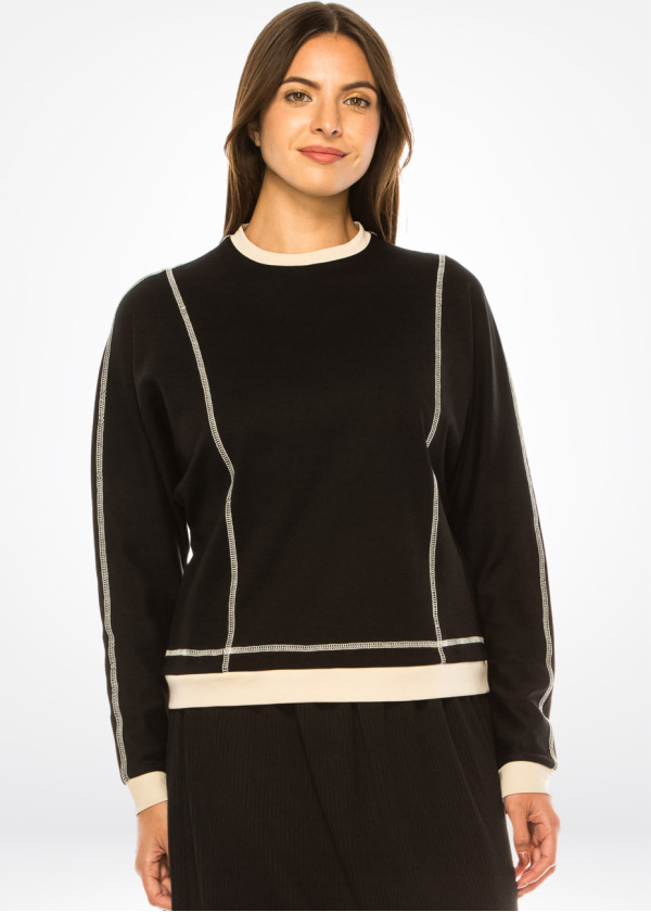 Classic Black & White Trimmed T-Shirt