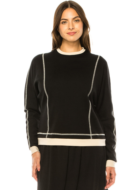 Classic Black & White Trimmed T-Shirt