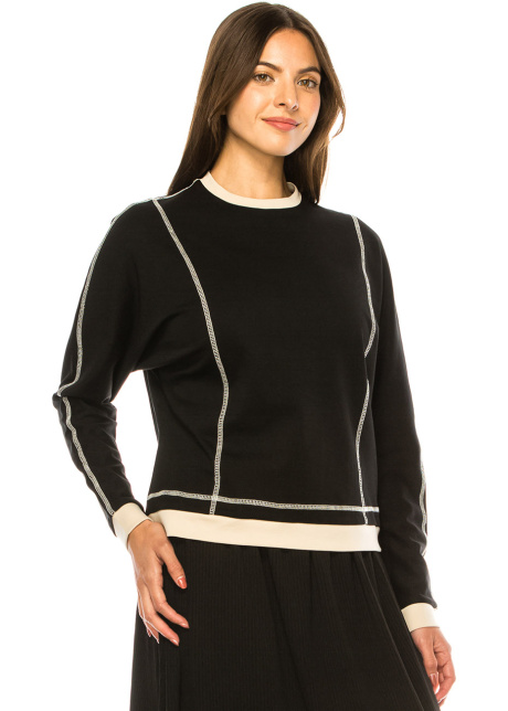 Classic Black & White Trimmed T-Shirt