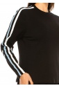 Sleek Linear Contrast Black Knit Top