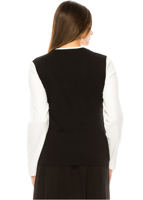 Black & White Button Accent Top