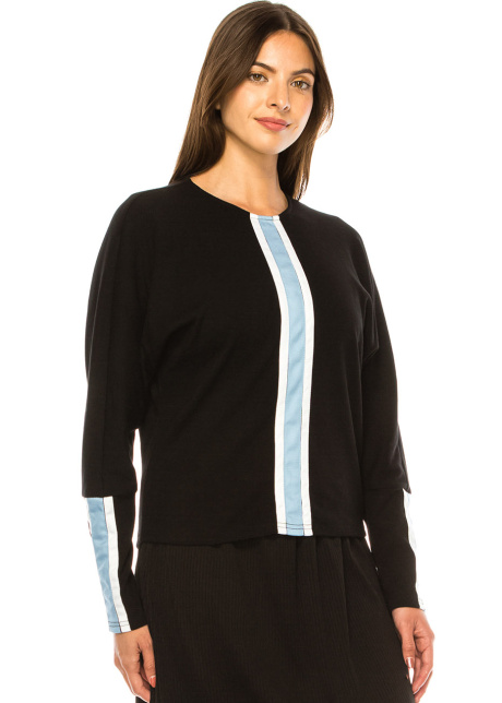 Cerulean Stripe Sleeve Tee