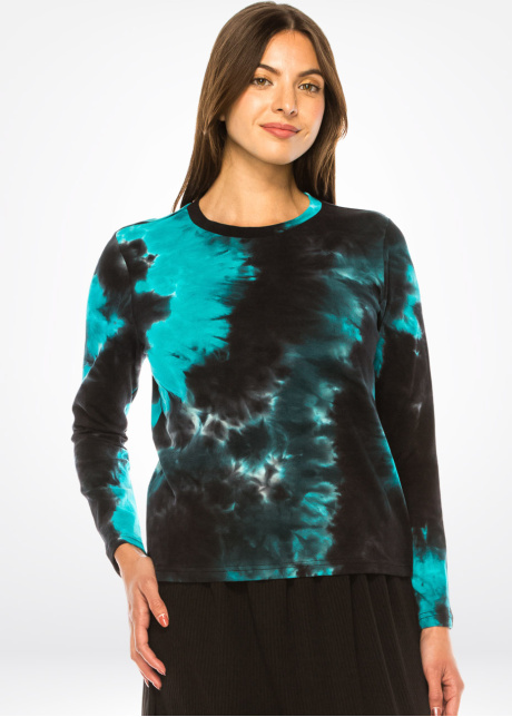Azure Mist Tie-Dye Long Sleeve Tee