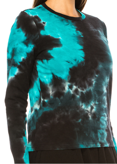 Azure Mist Tie-Dye Long Sleeve Tee