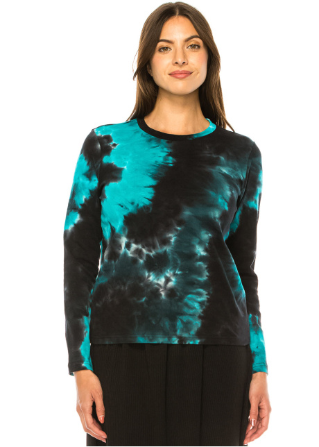 Azure Mist Tie-Dye Long Sleeve Tee