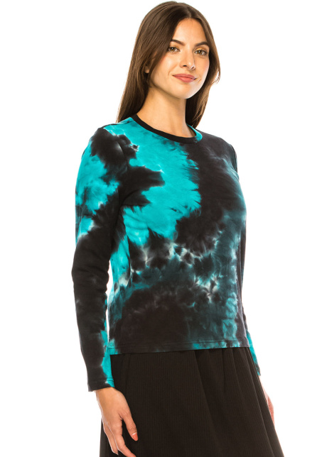 Azure Mist Tie-Dye Long Sleeve Tee