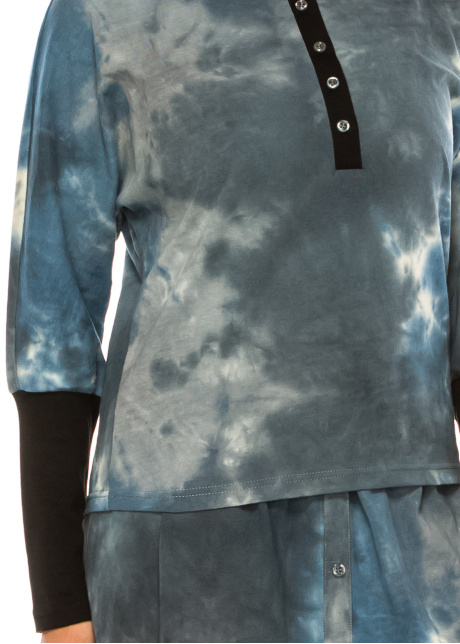 Misty Blue Henley Soft Tee