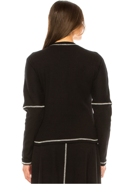 Sophisticated Onyx White-Edged Top
