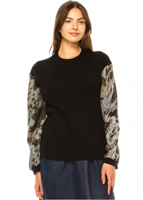 Printed Sleeve Casual Tee