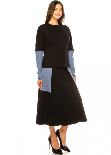 Sapphire Accent A-Line Modest Skirt