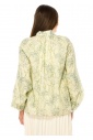 Spring Blossom Button-Up Green Blouse