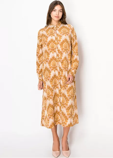 Golden Sand Button-Down Dress