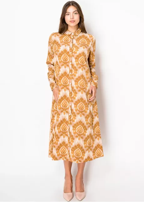 Golden Sand Button-Down Dress