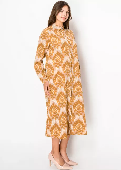 Golden Sand Button-Down Dress