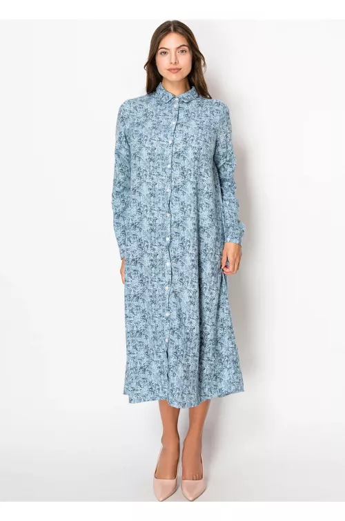 Cloudy Blue Shirt Dress