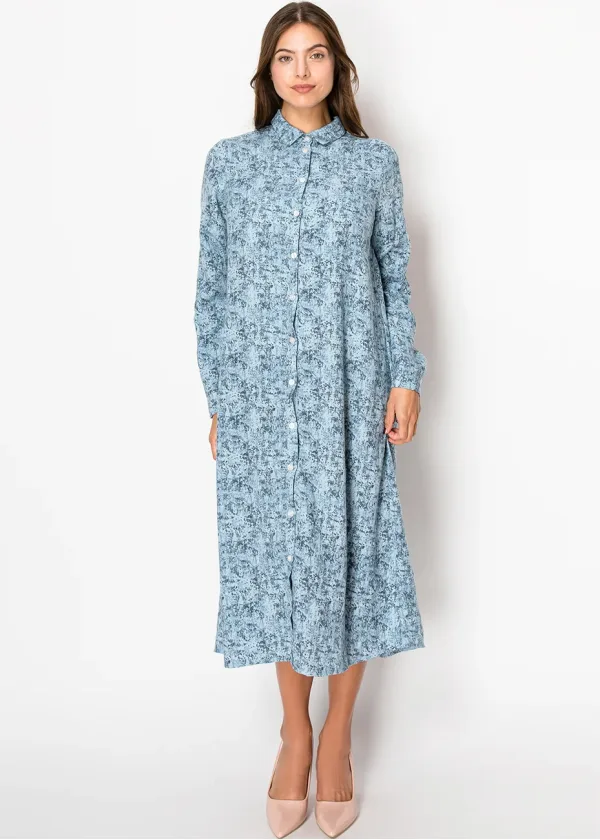 Cloudy Blue Shirt Dress