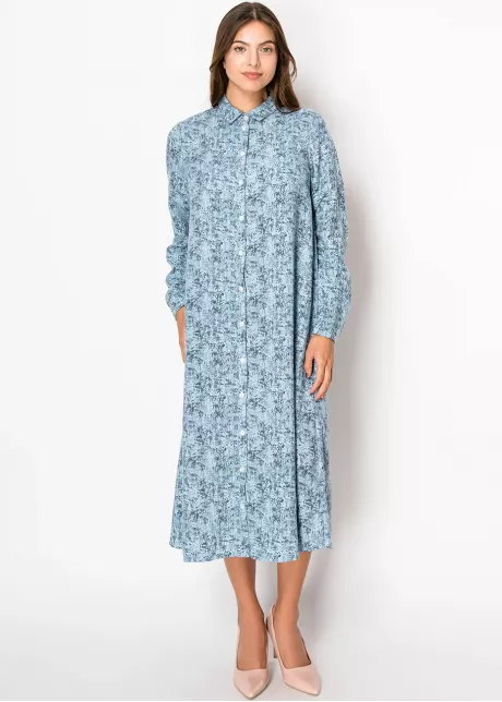 Cloudy Blue Shirt Dress