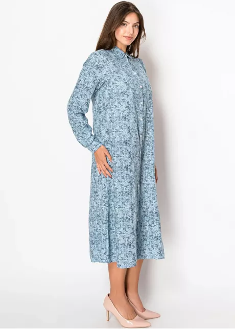 Cloudy Blue Shirt Dress