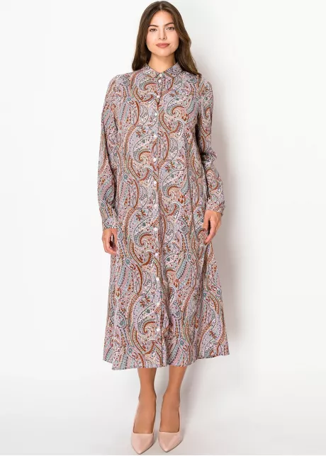 Amber & Rose Paisley Belted Shirt Dress